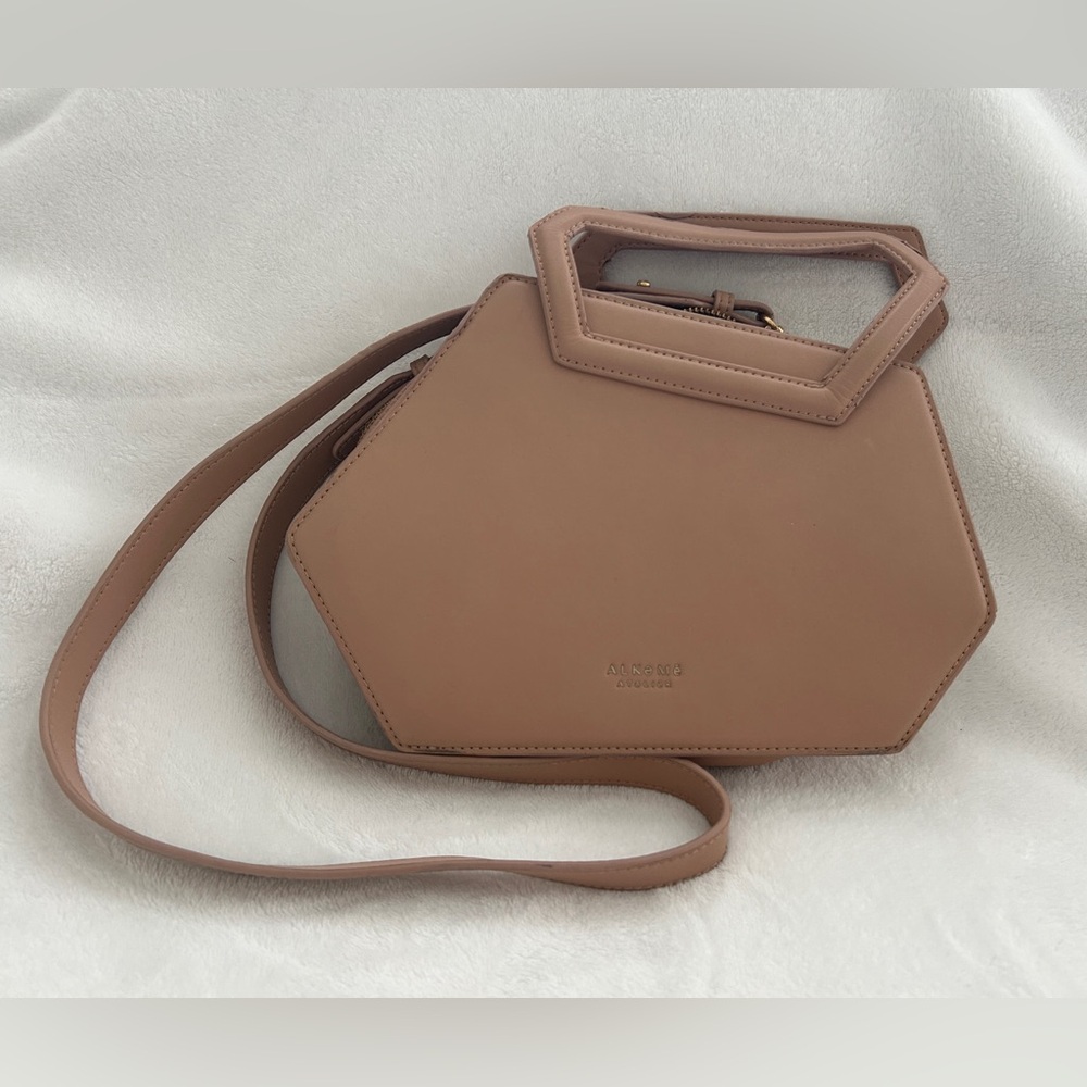 Alkemē Ateliēr Vegan Leather Luxury Crossbody Handbag Satchel Tan